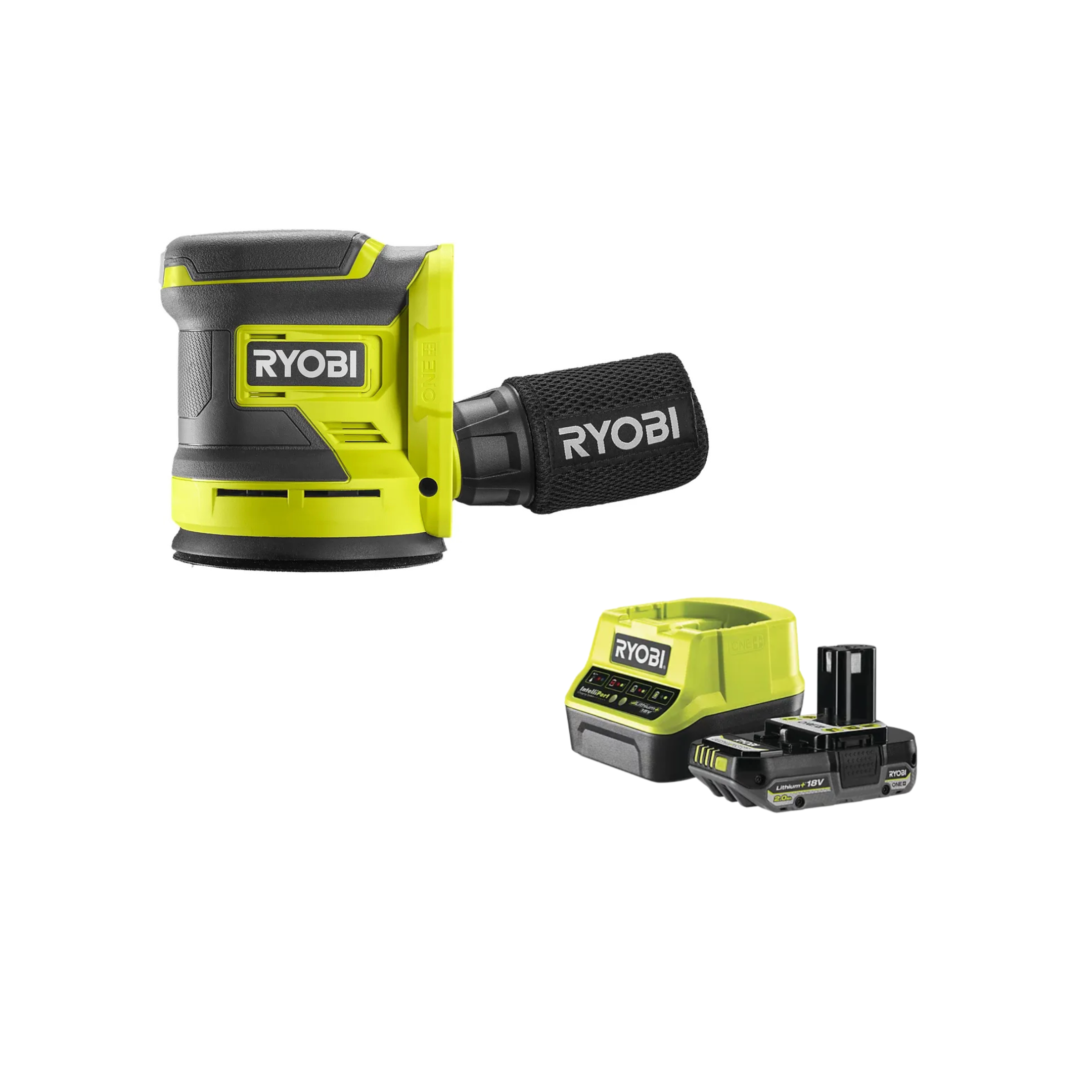 RYOBI - Ponceuse excentrique RROS18-0 - 18V - 2,4mm Pack Batterie + Chargeur inclus