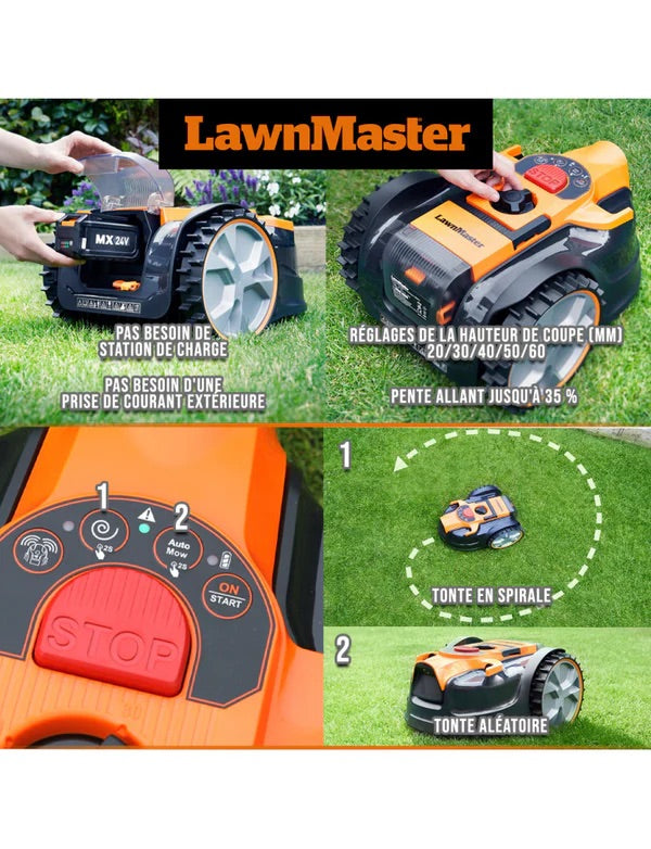 Robot tondeuse autonome + coupe-bordure et batterie supplémentaire OFFERTS